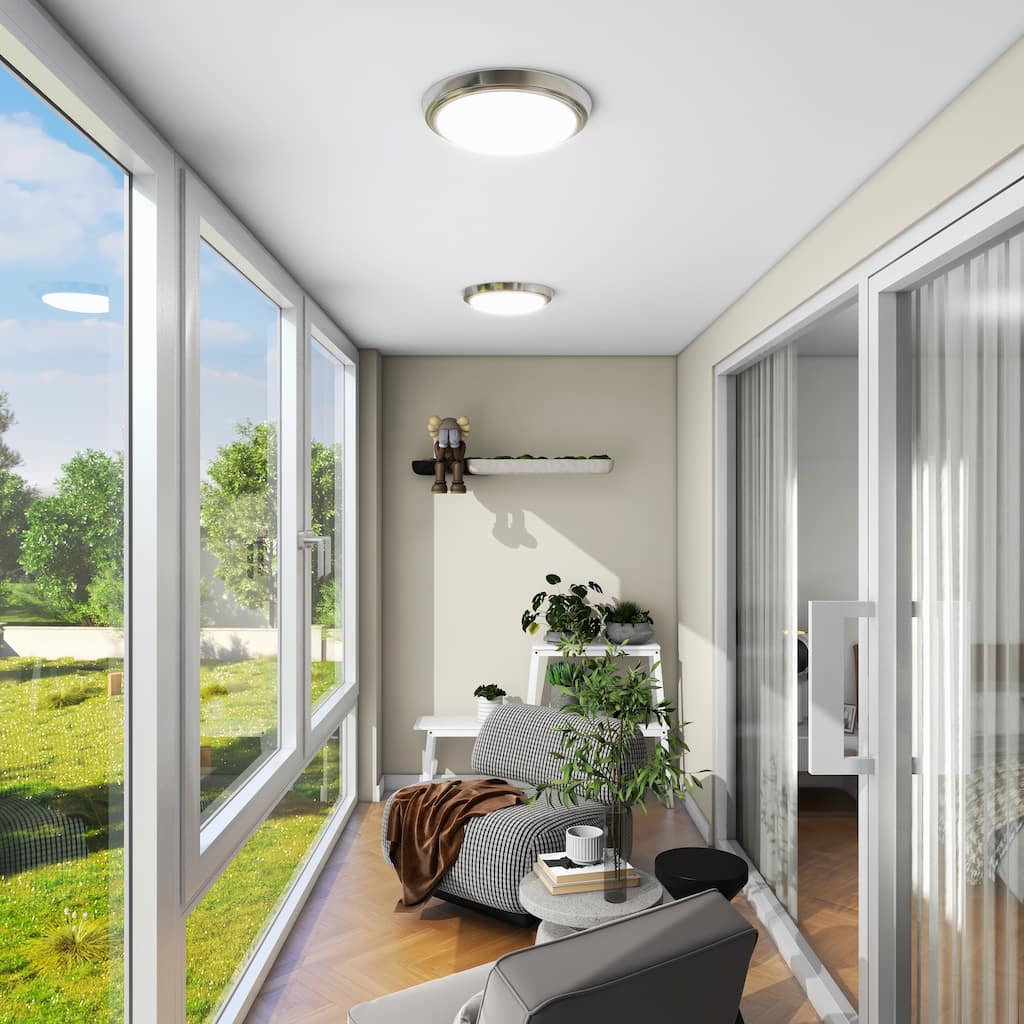 6Pack-23W LED Dimmable Round Globe Flush Mount Ceiling Light - 23W-6PCS 12.99"x12.99"x2.36"