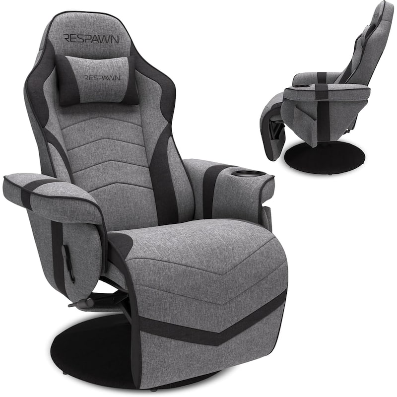 RESPAWN 900 Gaming Recliner - Reclining Gaming Chair with Footrest, Gaming Chair Recliner - Grey/Black