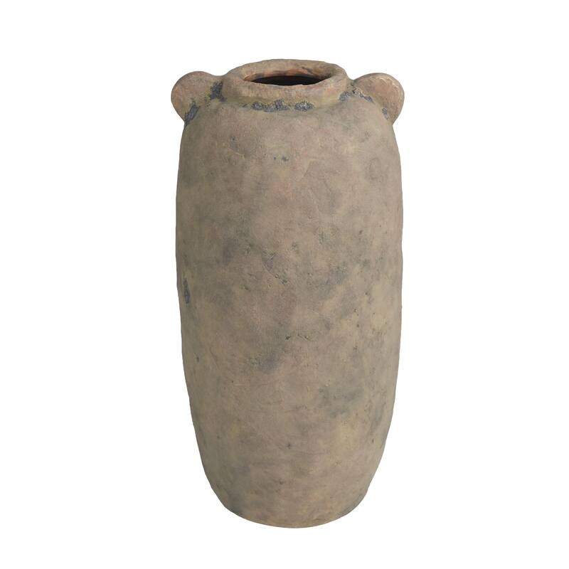 Ceramic Distressed Terracotta Decorative Vase - Brown - Roche River Decor - Brown - 8"W, 16"H
