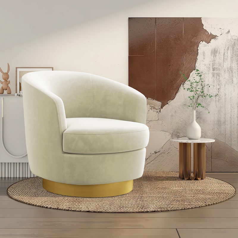 360 Degree Velvet Swivel Club Chair, Soft & Comfotable
