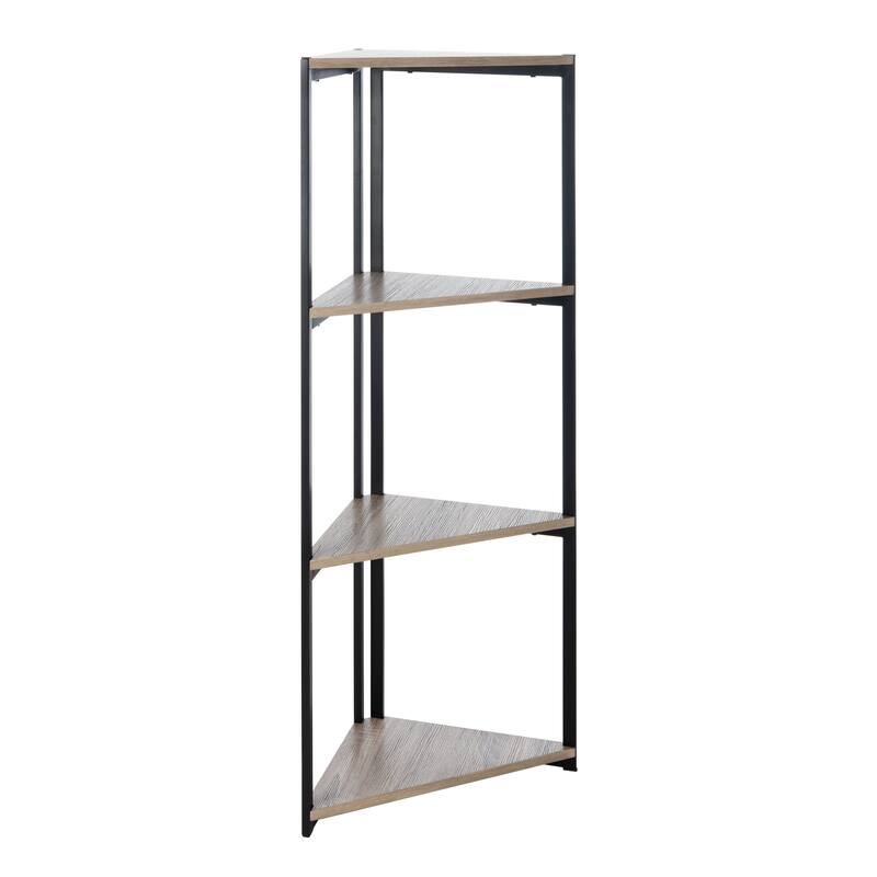 SAFAVIEH Veola 4-Tier Corner Bookshelf - 16.5" x 16.5" x 55" - 24Wx11Dx55H