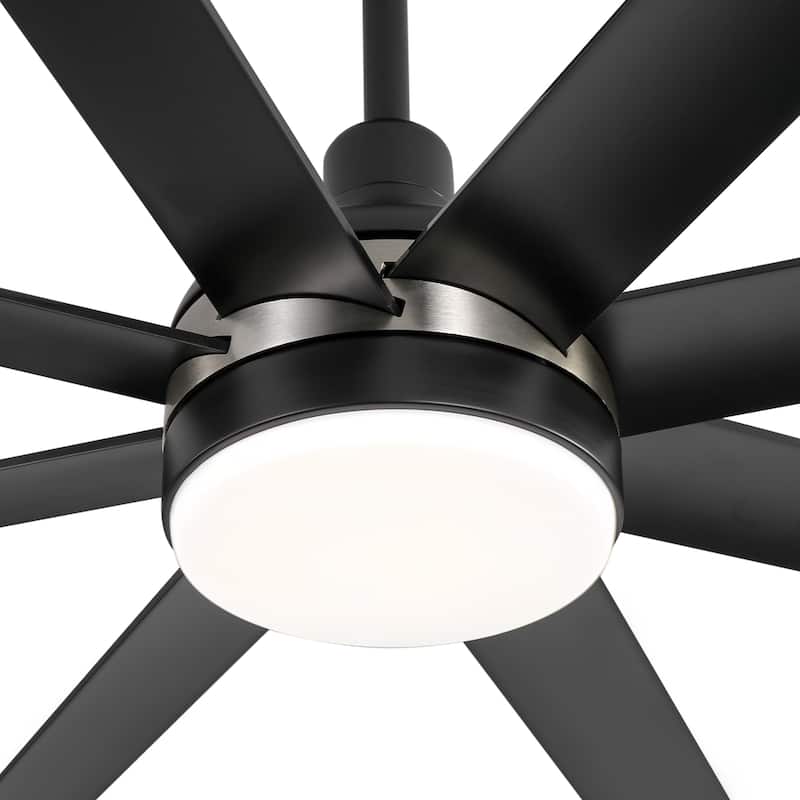 65 Inch Black Large Ceiling Fan with Light Remote(8-Blade)