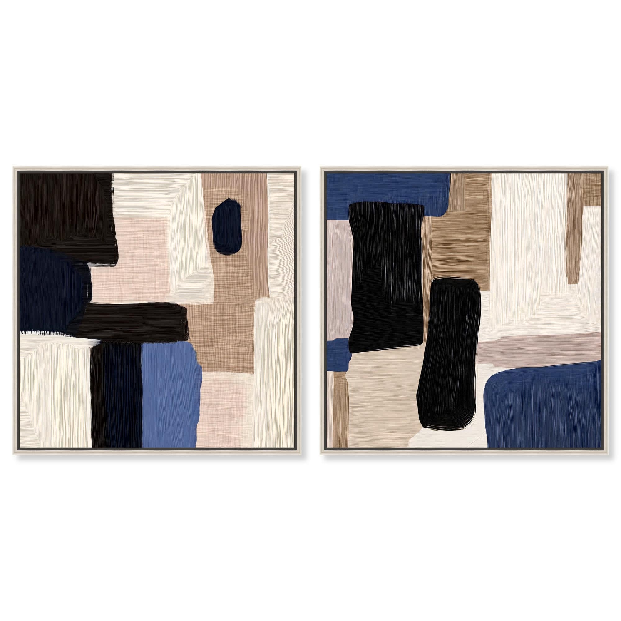 Modern Minimal Abstract Modern Art Set of 2 Canvas Print by Art Remedy