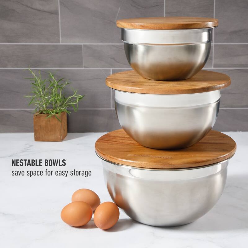 Calphalon Orbit 3 Piece Mixing Bowl Set W/ Lid