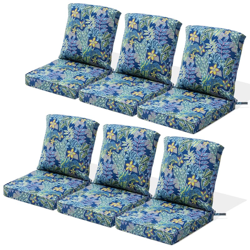 22 x 21 in Patio Premium fabric Outdoor Seat Cushions Set (Seat & Back)