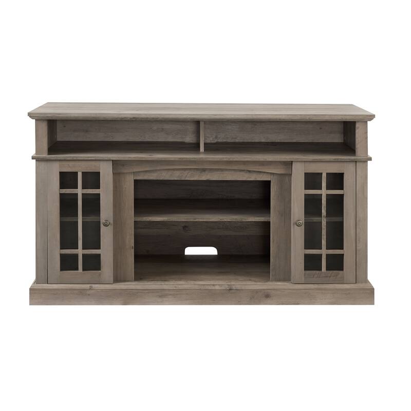 Entertainment Console with Open and Closed Storage Space