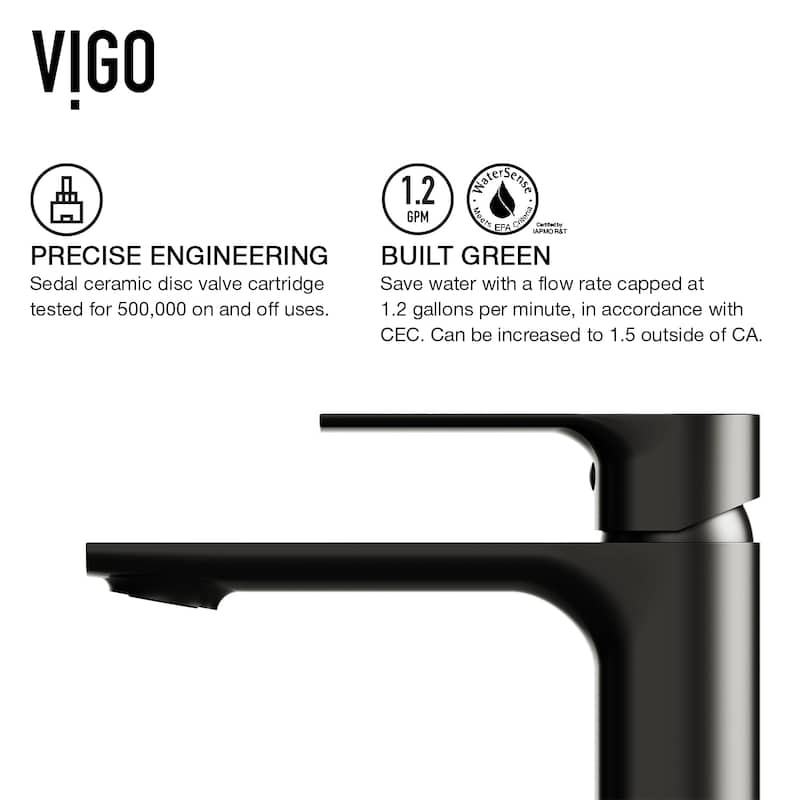 VIGO Norfolk 11" H Single Handle Single Hole Bathroom Vessel Faucet