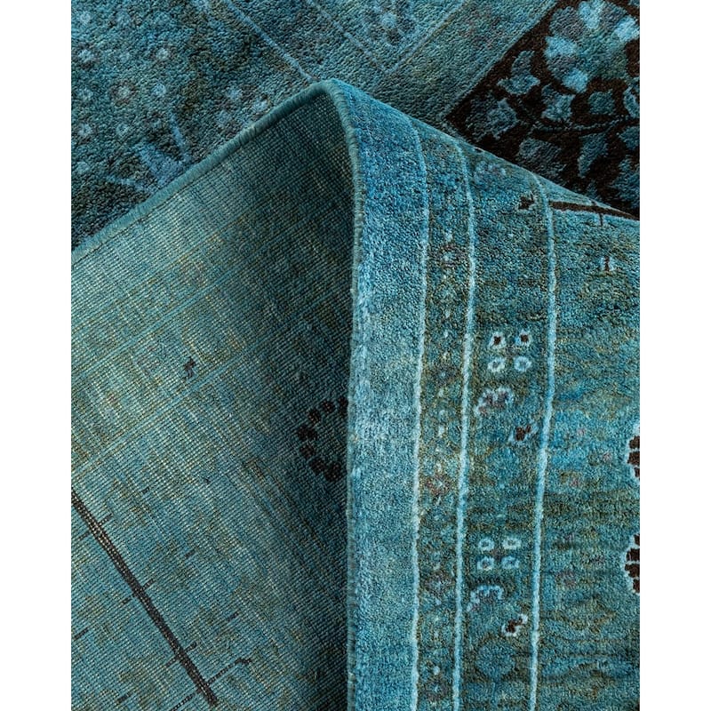 Fine Vibrance One-of-a-Kind Hand-Knotted Runner Rug - Blue, 6' 2" x 11' 8" - 6' 2" x 11' 8"
