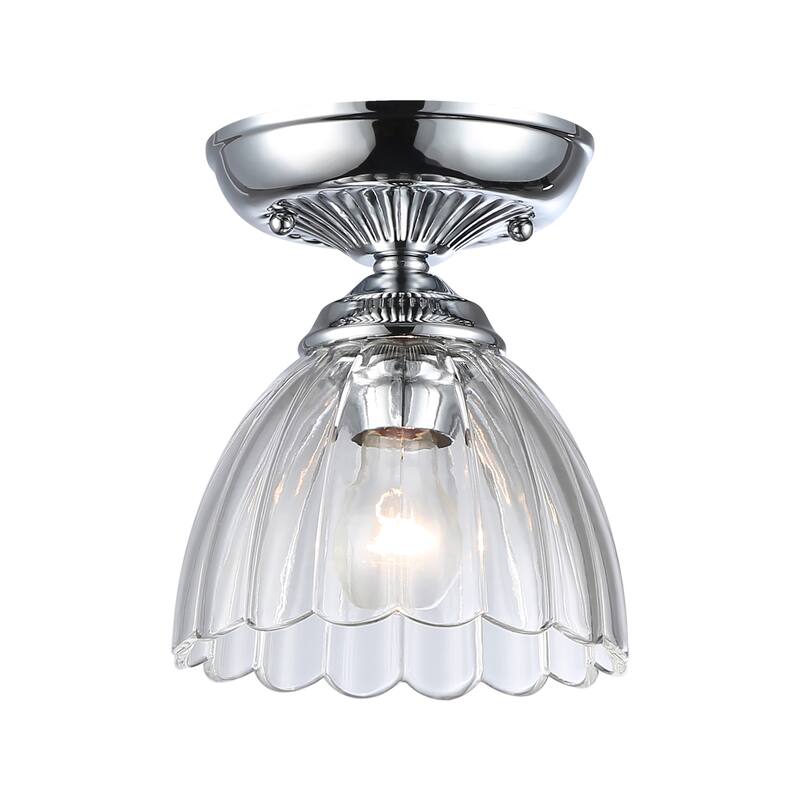 Golden Lighting Audra 1-light 7in Semi-Flush Mount in Chrome - 1-Light 7" Semi-flush