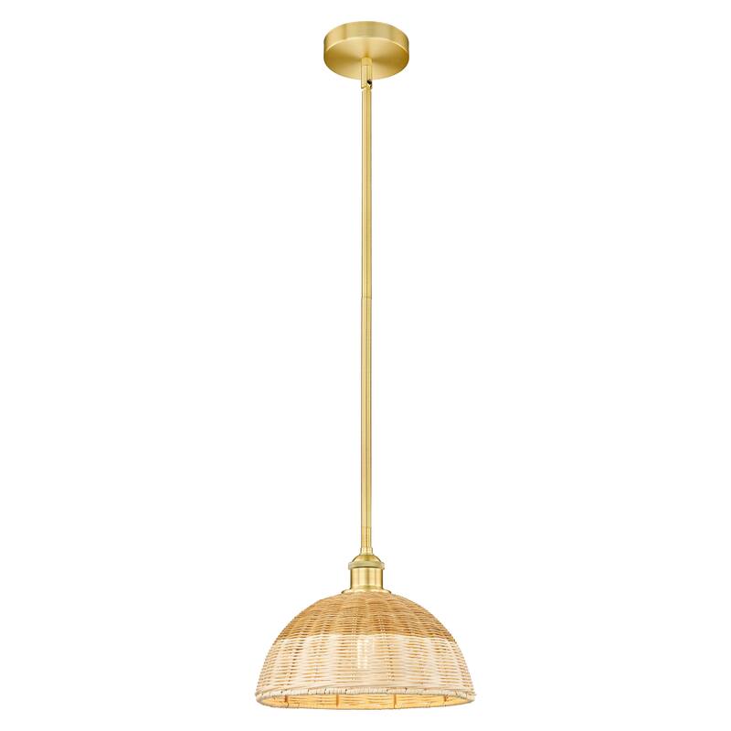 Innovations Lighting Endless Possibilities Edison - Bristol Natural II - 1 Light 12" Stem Hung Mini Pendant - Satin Gold/Natural