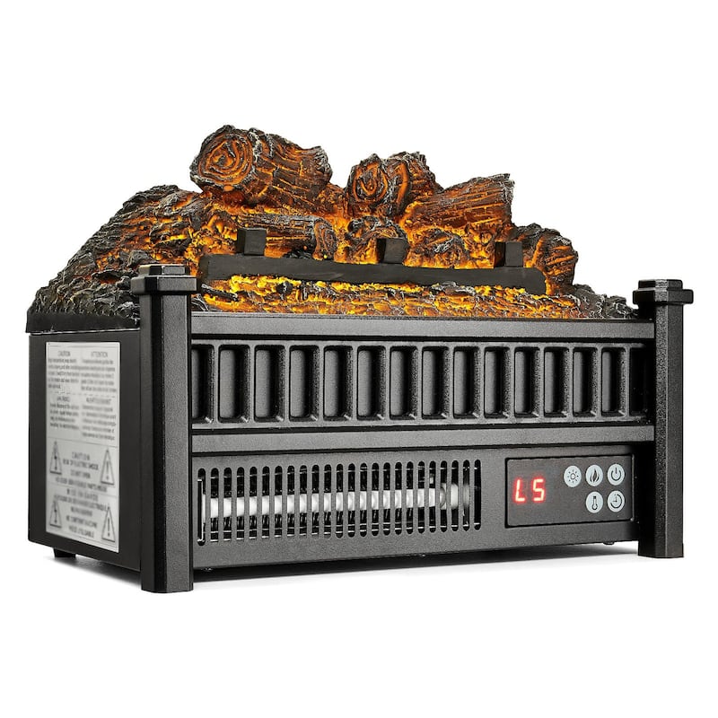 1500W Electric Log Heater with Timer and Remote Adjustable Brightness
