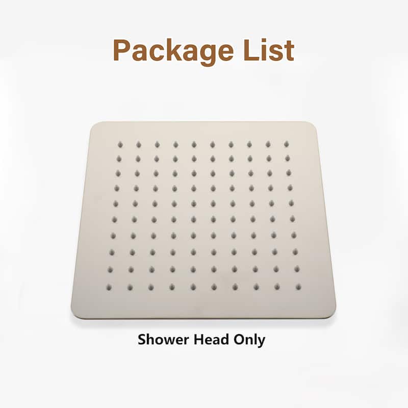 1-Spray Pattern with 2.5 GPM Square Ceiling Mount Rain Fixed Shower Head