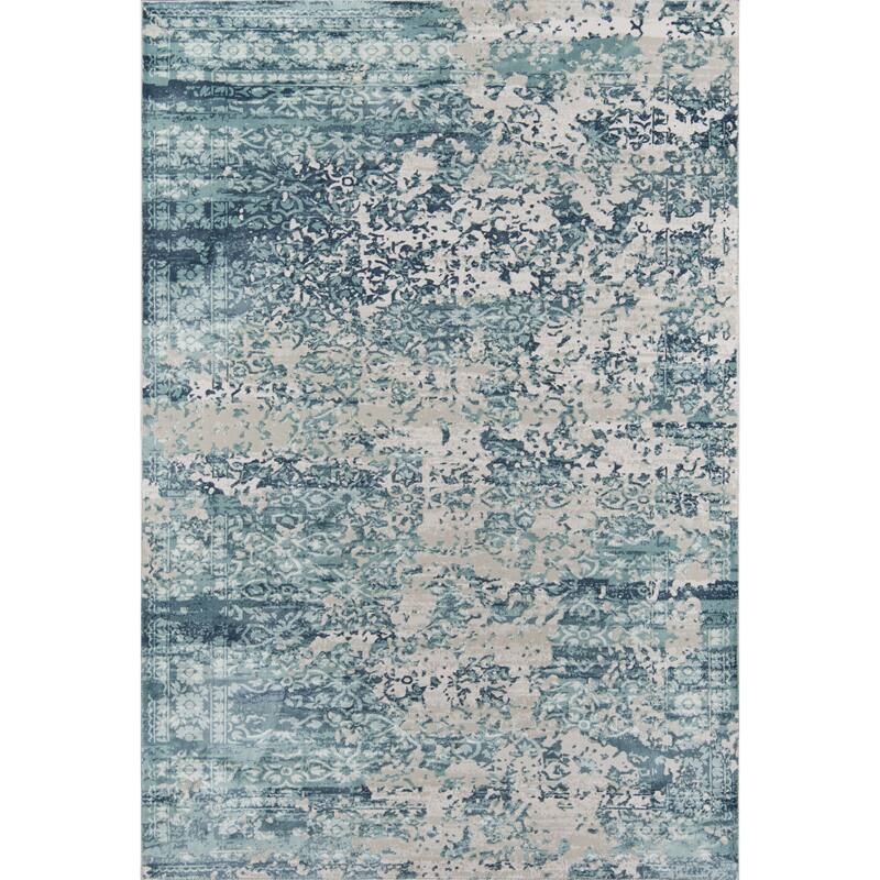 Momeni Genevieve Polyester Machine Made Area Rug - 3'10" X 5'7" - Blue - Runner/Rectangle