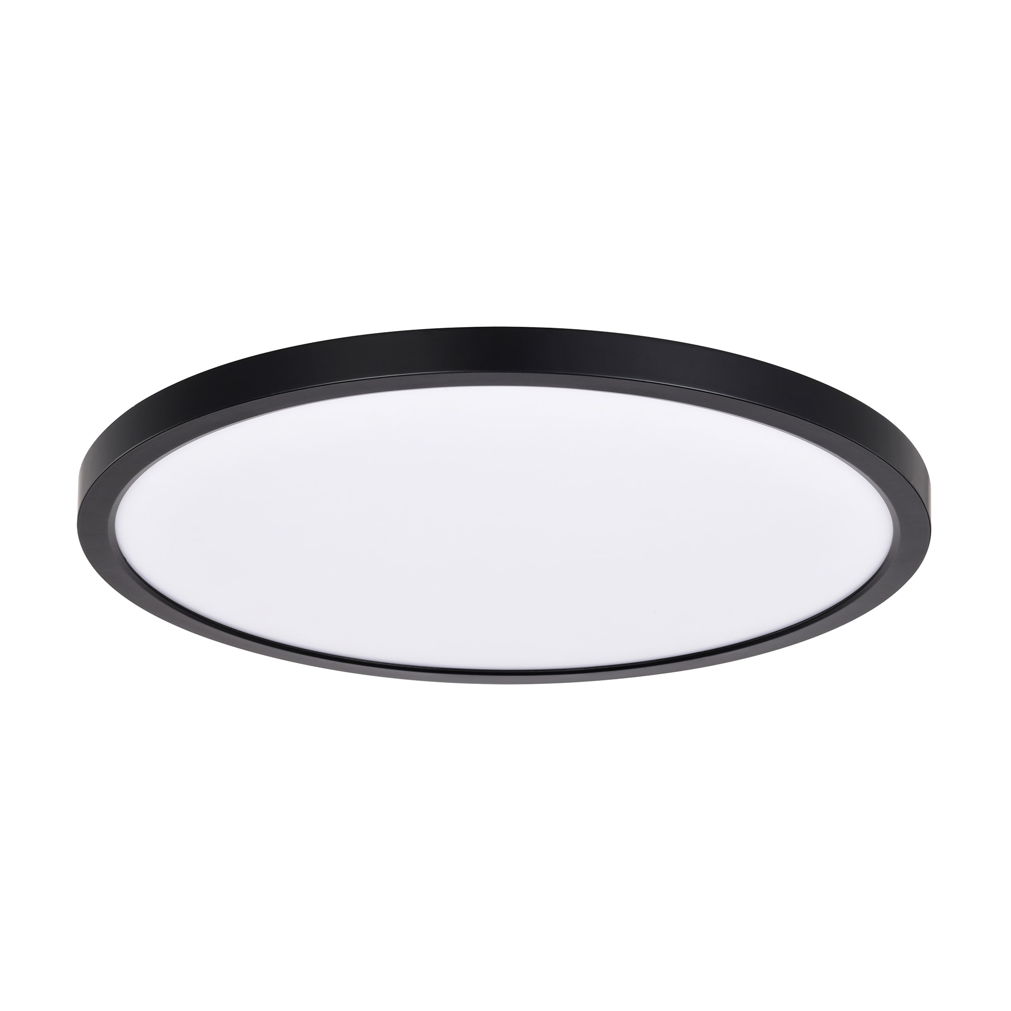 Matte Black Integrated LED Flush Mount, CCT Selectable, Dimmable, Damp Rated, Multiple Sizes