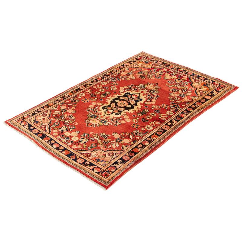ECARPETGALLERY Hand-knotted Andelz Red Wool Rug - 4'6 x 7'1