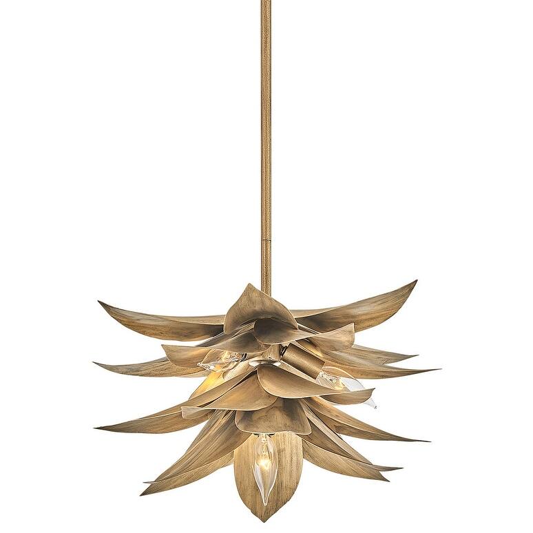 Fredrick Ramond FR30811 Agave 4 Light 16" Wide Convertible Pendant - Burnished Gold