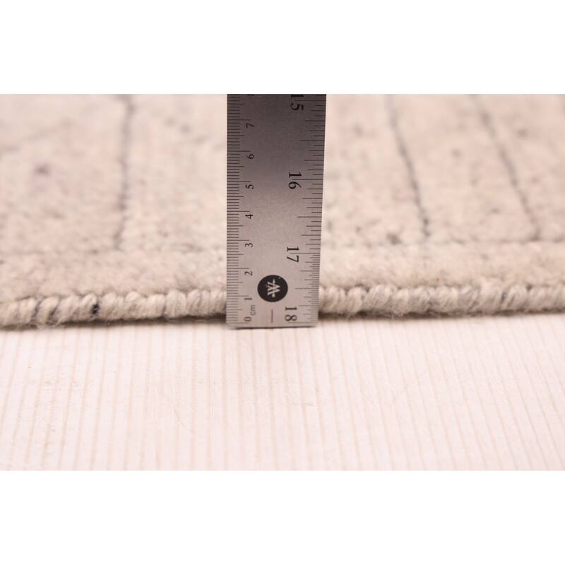 ECARPETGALLERY Hand-knotted Tangier Light Grey Wool Rug - 5'1 x 7'11