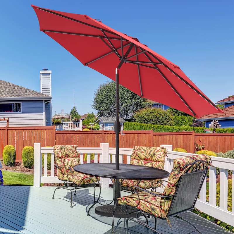 BONOSUKI 9ft Patio Umbrella,Outside Deck Table Umbrella,w/Tilt Crank