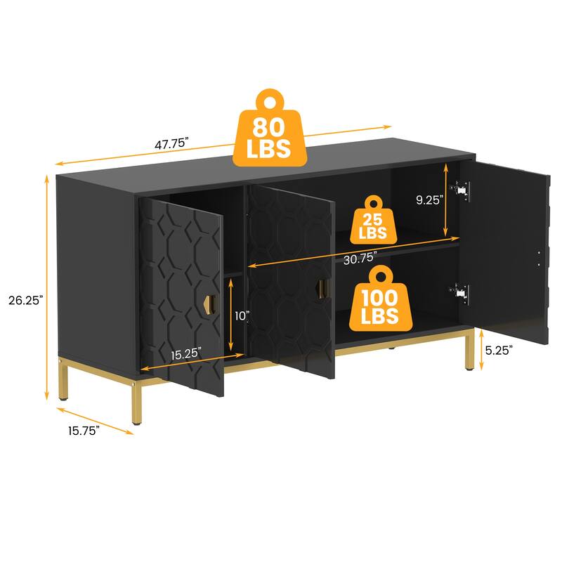 3 Door Accent Cabinet
