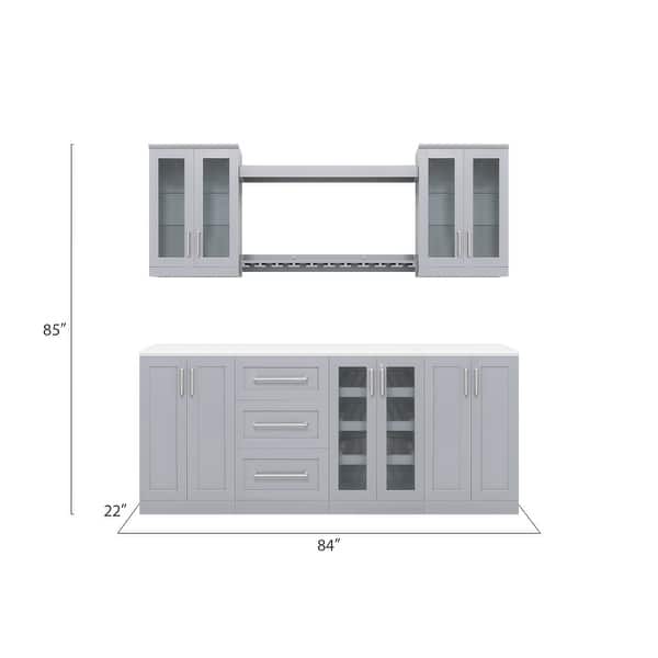 dimension image slide 0 of 3, NewAge Products Home Bar 9-Piece Cabinet Set