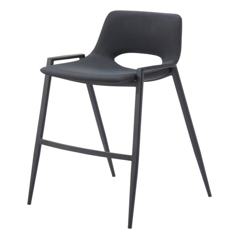 Set of 2 Faux Leather Low Back Chairs with Steel Frame and Footrest