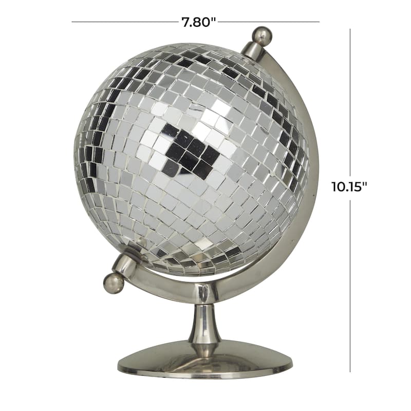 Stainless Steel Metal Disco Ball Style Globe - Silver or Gold - Roche River Decor