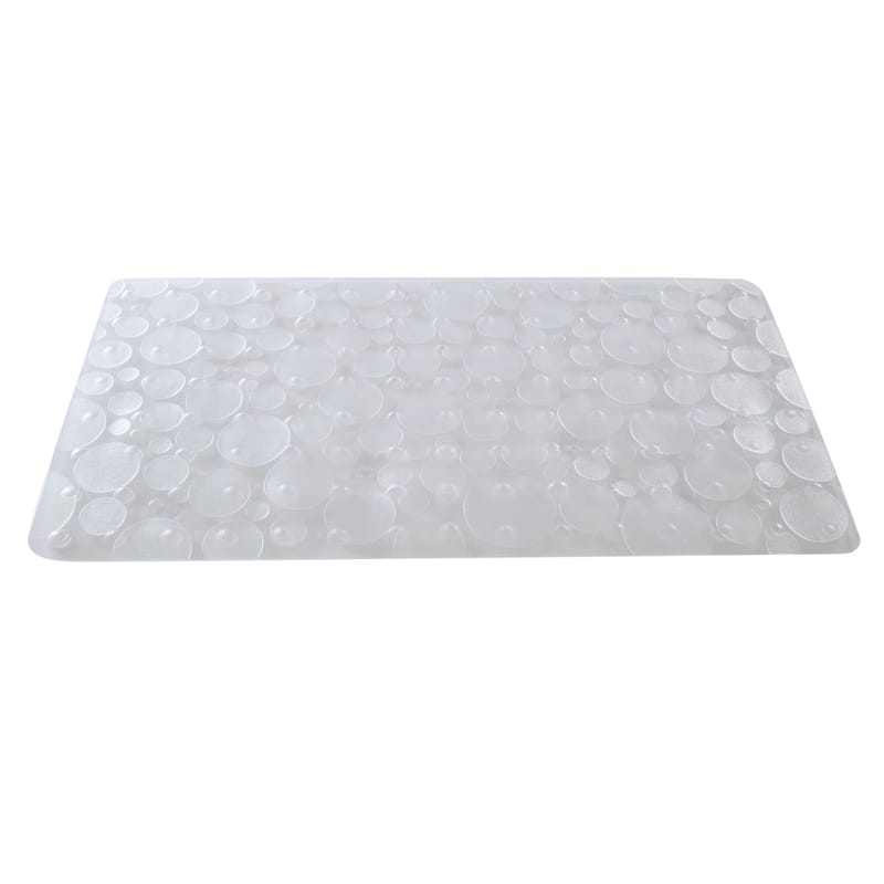 Bath Bliss Recycled PVC Non Slip Textured Bath Mat in Clear - Clear
