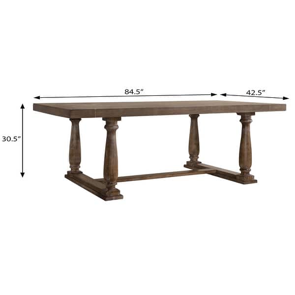 Lorraine Weathered Oak Dining Table with Trestle Base - On Sale - Bed ...