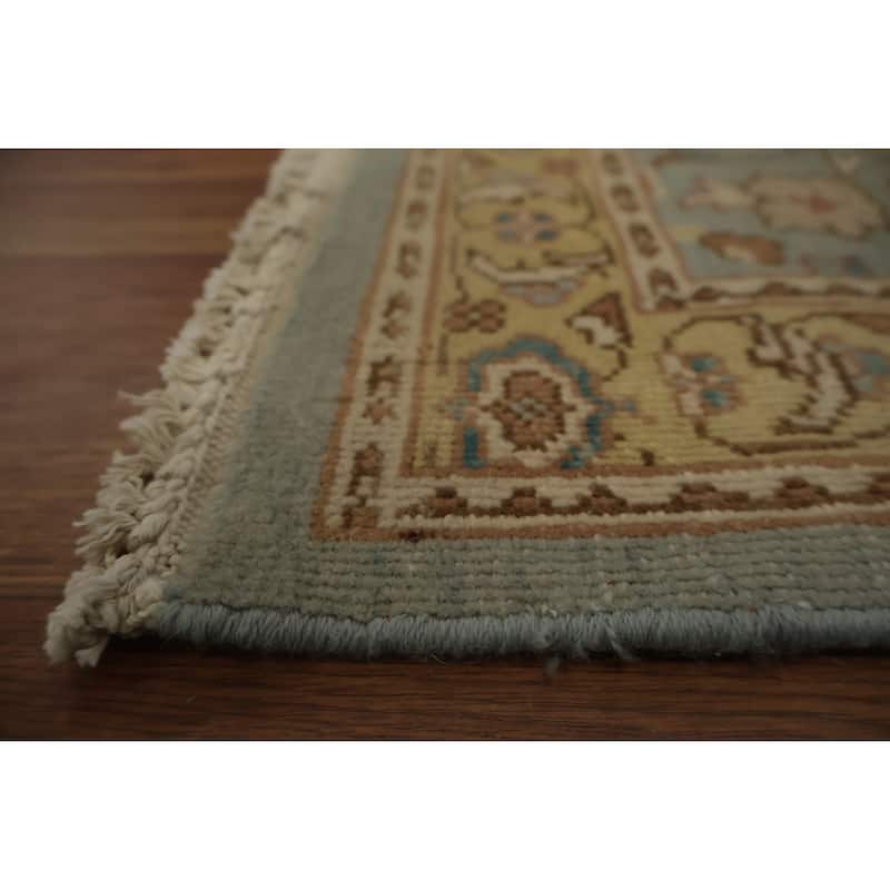 Hand Knotted Oriental 100% Wool Carpet Traditional All-Over Navy Blue & Blues Ziegler Area Rug - 3' 9'' X 2' 0''