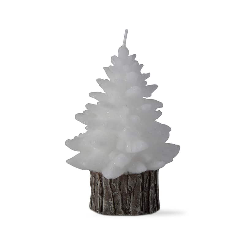 Spruce Sm Rustic Tree Candle Jar 5.5in x 3.75in White Paraffin Wax 18hr Burn Time Perfect for Christmas Decor