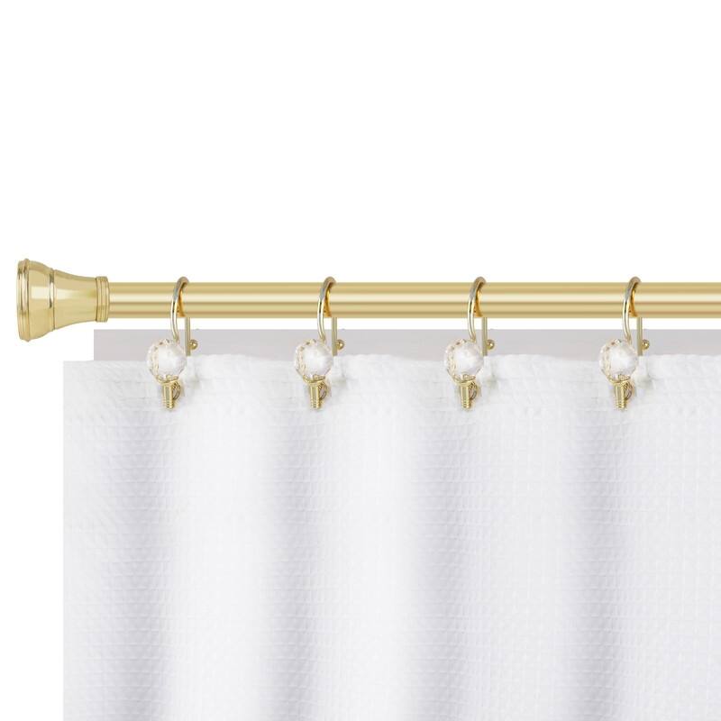 Utopia Alley Rustproof Zinc Double Shower Curtain Hooks for Bathroom, Crystal Design, Set of 12