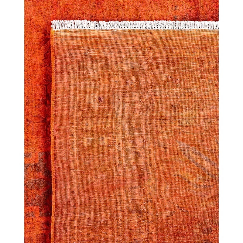 Overdyed, One-of-a-Kind Hand-Knotted Area Rug - Orange - 11' 10" x 16' 10"
