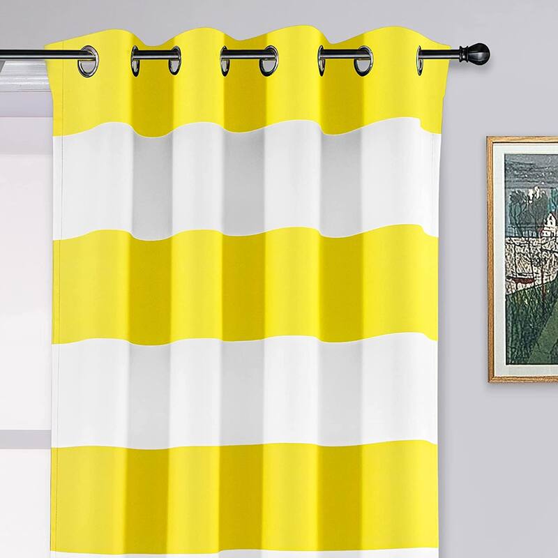 DriftAway Mia Stripe Room Darkening Curtain Panel Pair