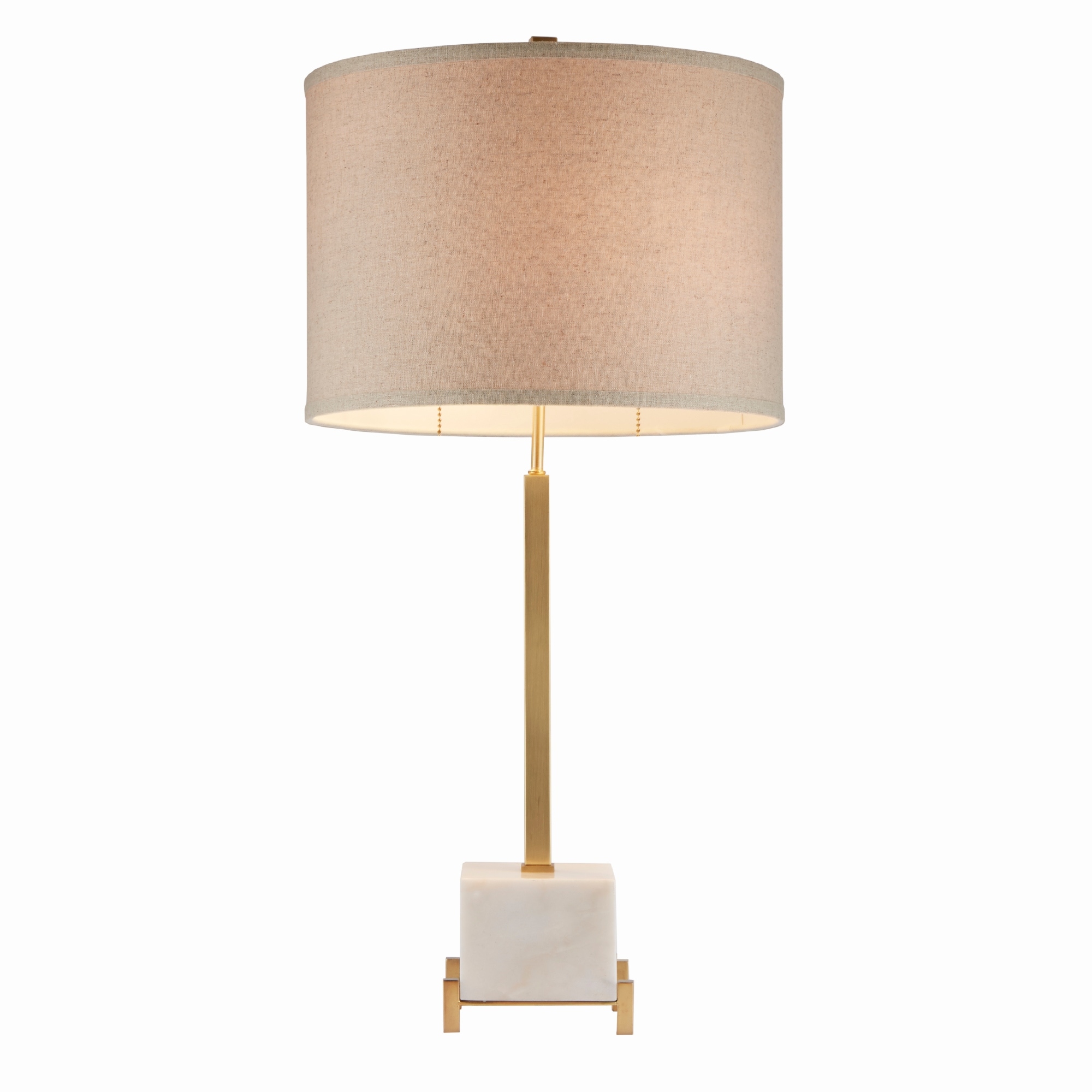 white and gold light shade