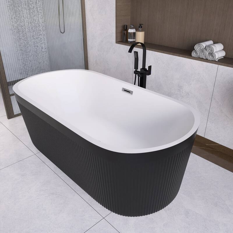 Acrylic Freestanding Flatbottom Soaking Bathtub