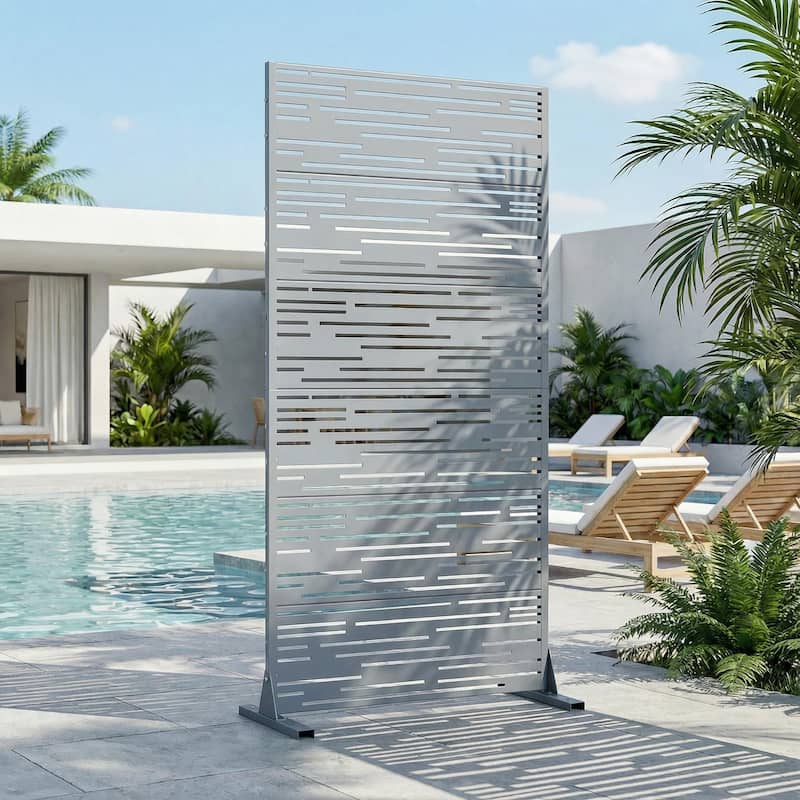 Shine Metal Privacy Screen Panel Free Standing