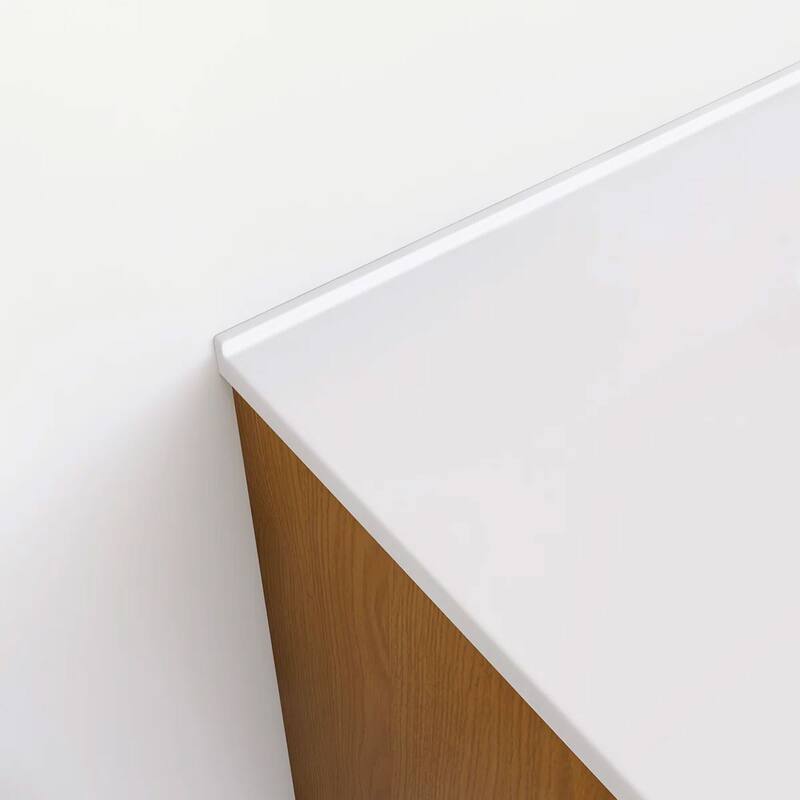 Wall-Mounted Bathroom Vanity with White Ceramic Sink