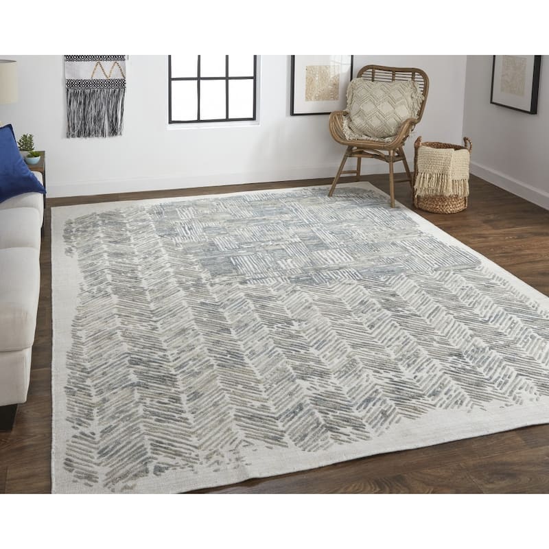 Xukol Distressed Abstract Modern Woven Durable Area Rug By HomeRoots - 4' x 6'