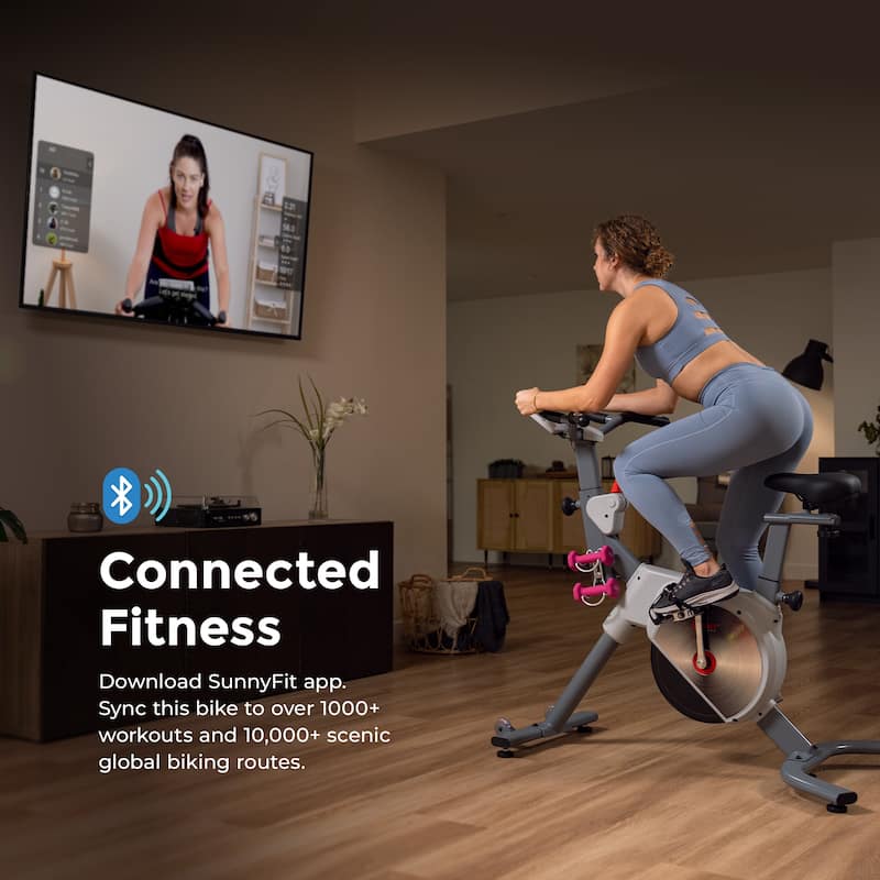 Sunny Health & Fitness Prime Magnetic Belt Drive Indoor Cycling Bike - SF-B122061 - Gray - 45.9*27*47.2
