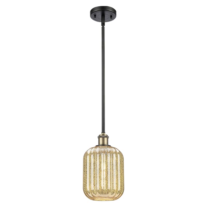 Innovations Lighting Endless Possibilities Ballston - Preston - 1 Light 7" Jar Shade Stem Hung Mini Pendant - Mercury/Black Antique Brass