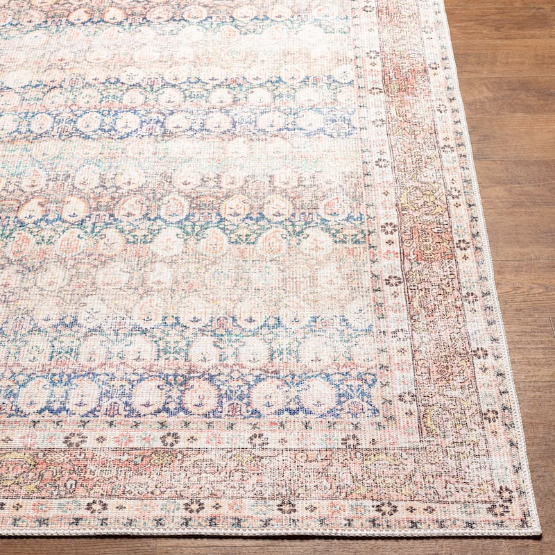 Livabliss Traditional Kemer Floral & Botanical Washable Area Rug