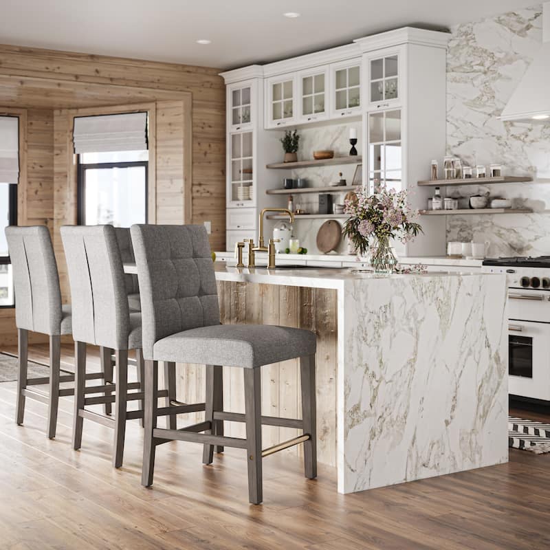 Leila Upholstered 25" Counter Height Bar Stool