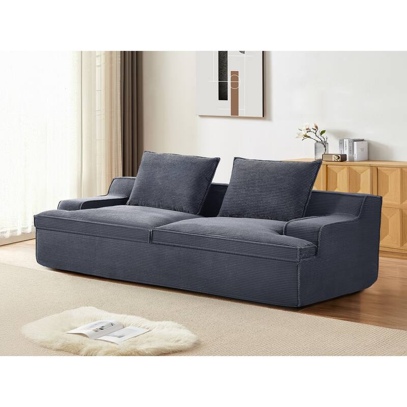 4 Seater Ergonomic Compressed Sofa Oversized Corduroy Couch