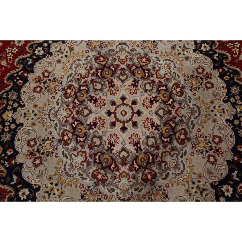Vegetable Dye Nain Persian Area Rug Hand-knotted Large Wool Carpet - 12'1" x 19'1"