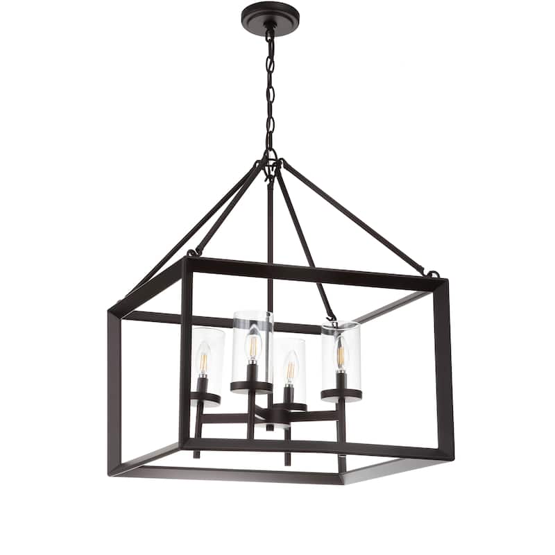 Gloria 12" 3-light Metal/Glass LED Pendant, Oil Rubbed Bronze by JONATHAN Y