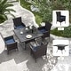 preview thumbnail 22 of 52, Kullavik Outdoor Dining Set, Rattan Patio Furniture Dining Table & Chairs