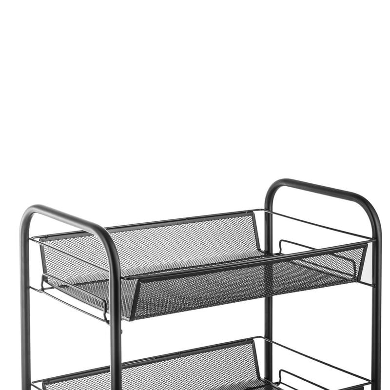 4-Tier Steel Storage Shelving Cart with Wheels