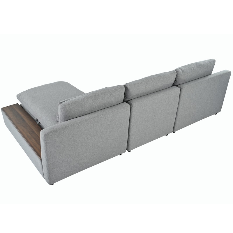 109.8'' L-Shaped 3-Seat Modular Sectional Sofa with Removable Cushions and 2 Storage Compartments for Living Areas