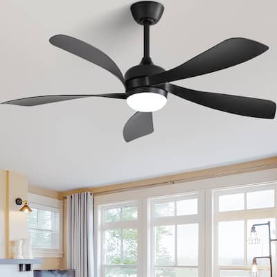 52" Smart Ceiling Fan with Light and Remote Control, 5 ABS Blades, LED Dimmable Optional