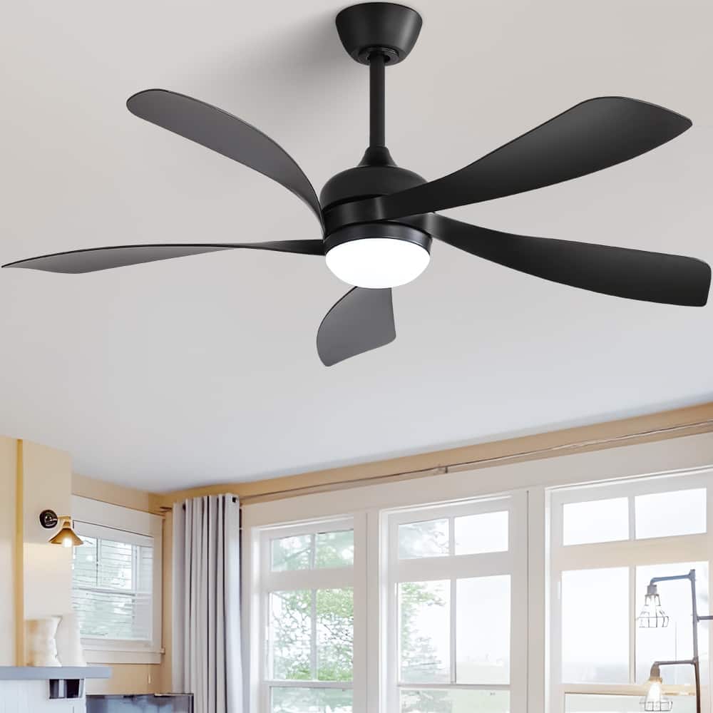 52" Smart Ceiling Fan with Light and Remote Control, 5 ABS Blades, LED Dimmable Optional